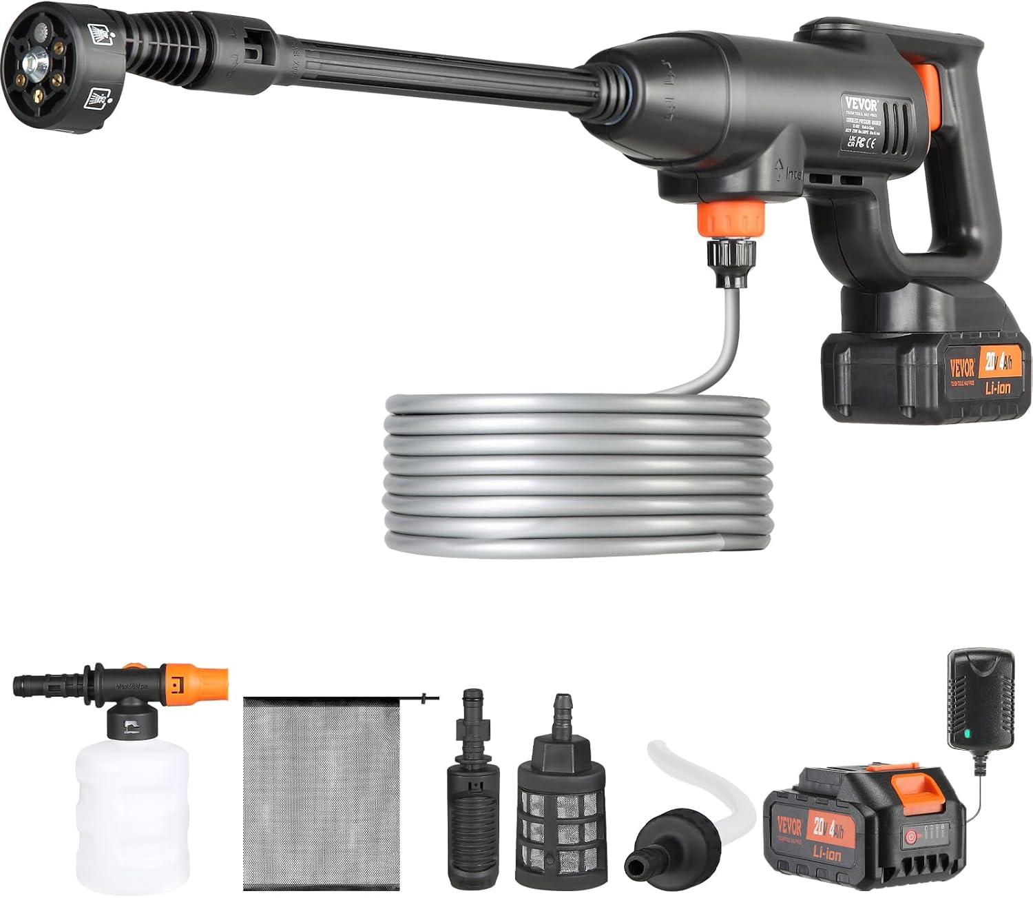VEVOR VEVOR Cordless Pressure Washer, 580-PSI 1.1 GPM Portable Power Cleaner
