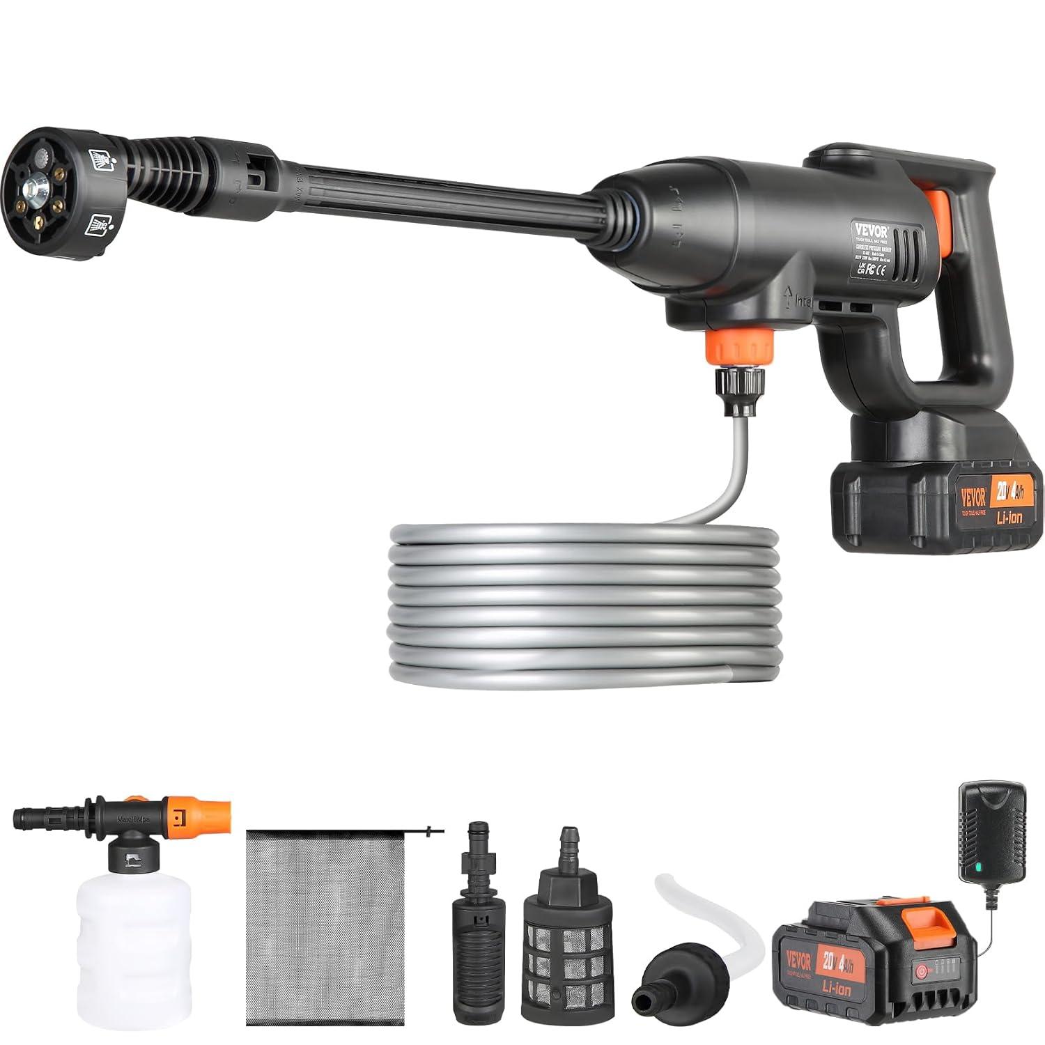 VEVOR VEVOR Cordless Pressure Washer, 580-PSI 1.1 GPM Portable Power Cleaner