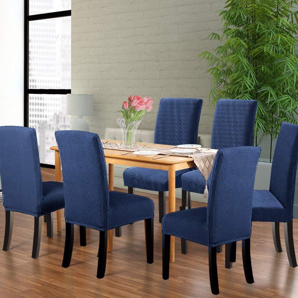 Chair Covers for Dining Room 4 Pack Navy Blue Chair Covers Super Fit Washable Kitchen Chair Protector Cover for Dining Room, Hotel, Ceremony