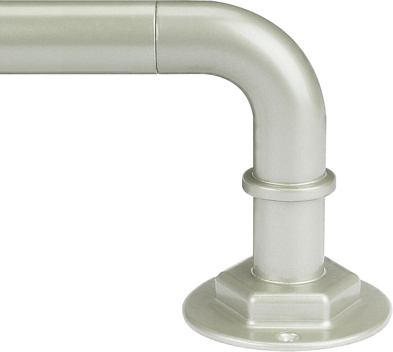 Curtain Rods for Windows 16 to 45 Inches Adjustable Blackout Wrap Around 1 Inch Diameter Curtain Rod, Brushed Nickel