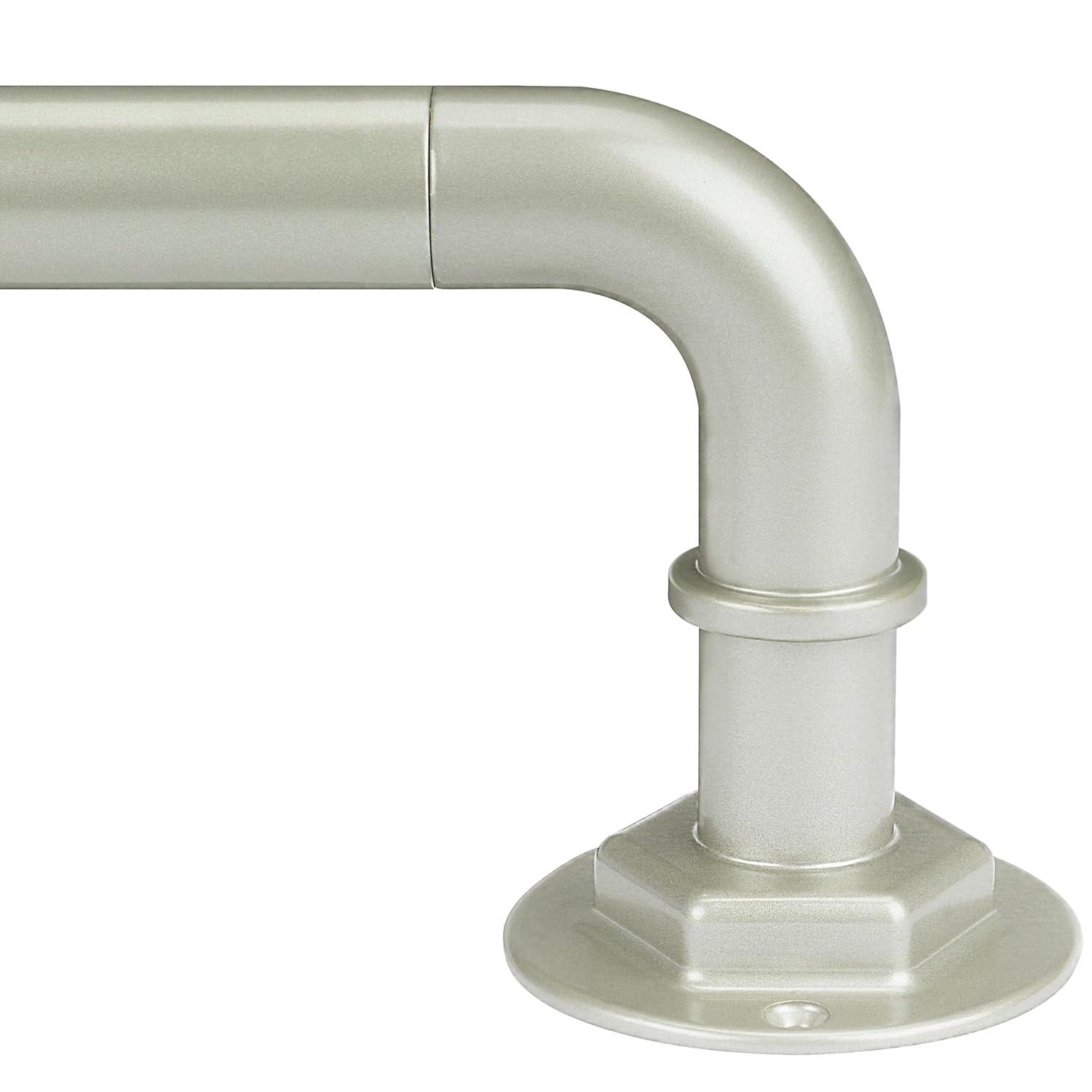 Curtain Rods for Windows 16 to 45 Inches Adjustable Blackout Wrap Around 1 Inch Diameter Curtain Rod, Brushed Nickel