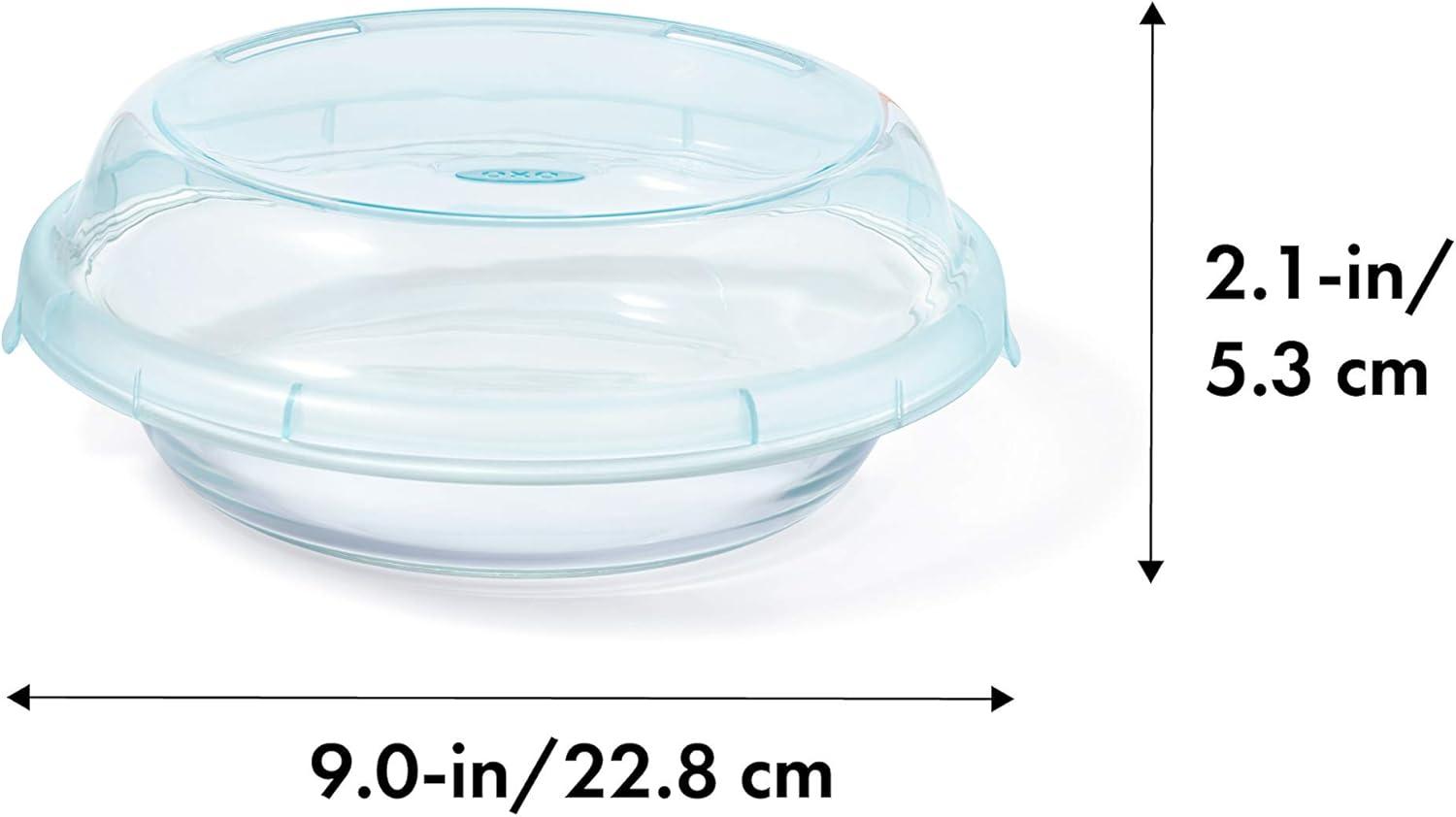 9-Inch Clear Glass Pie Plate with BPA-Free Lid