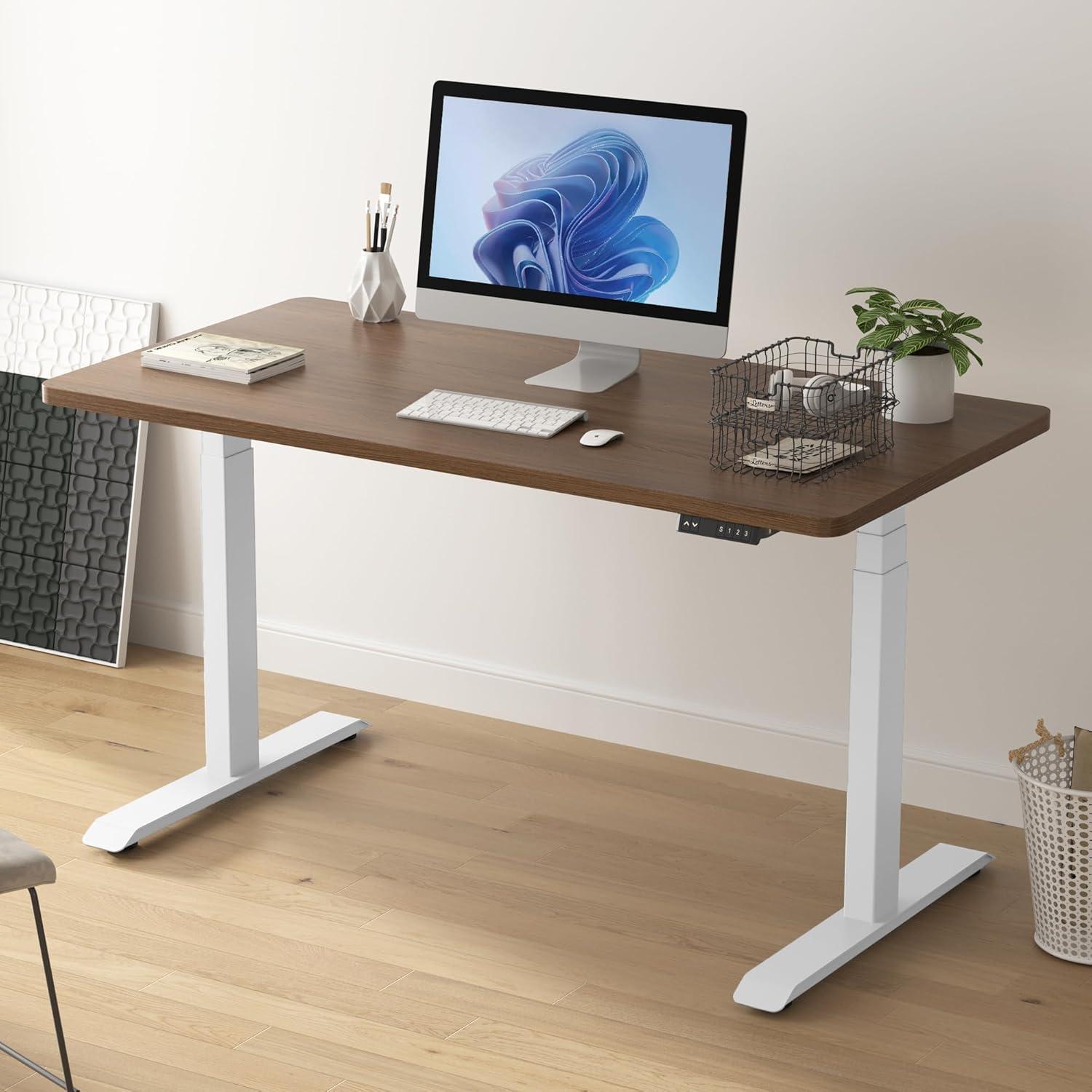 Fromann Dual Motor Electric Standing Desk Frame 3 Tier Legs Height Adjustable Handset with USB A+ C Ports Sit Stand up Desk Base for Home and Office (Black)
