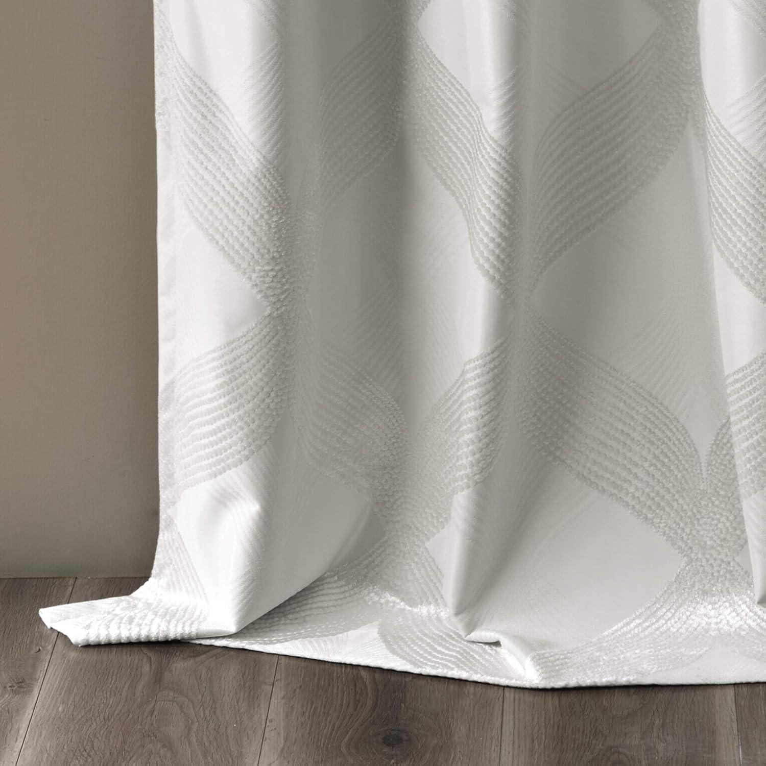 Madison Park Bentley Ogee Knitted Jacquard Geometric Total Blackout Single Curtain Panel