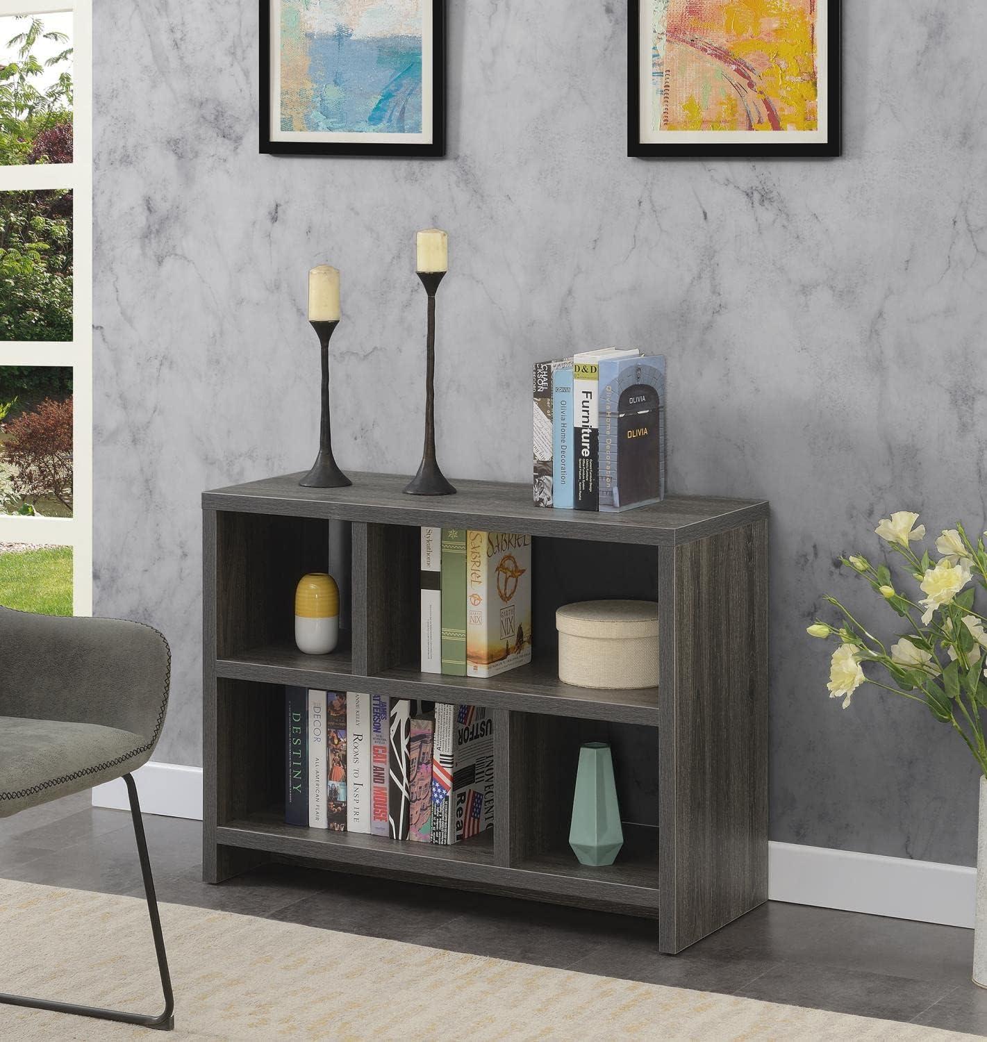 Convenience Concepts Northfield Console 3 Tier Bookcase, Weathered Gray