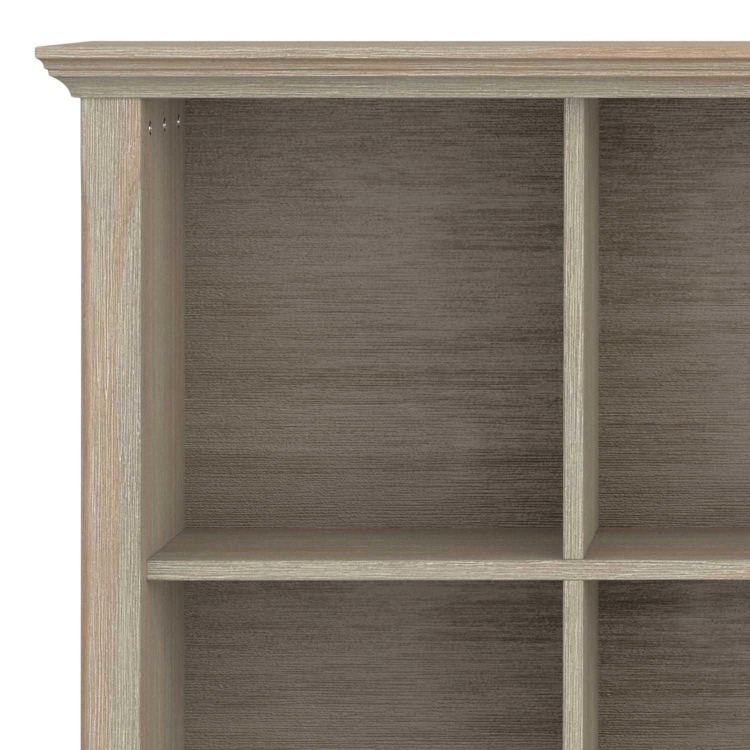 Simpli Home Amherst 57"W Solid Wood Storage Console Table with 8 Cube Storage
