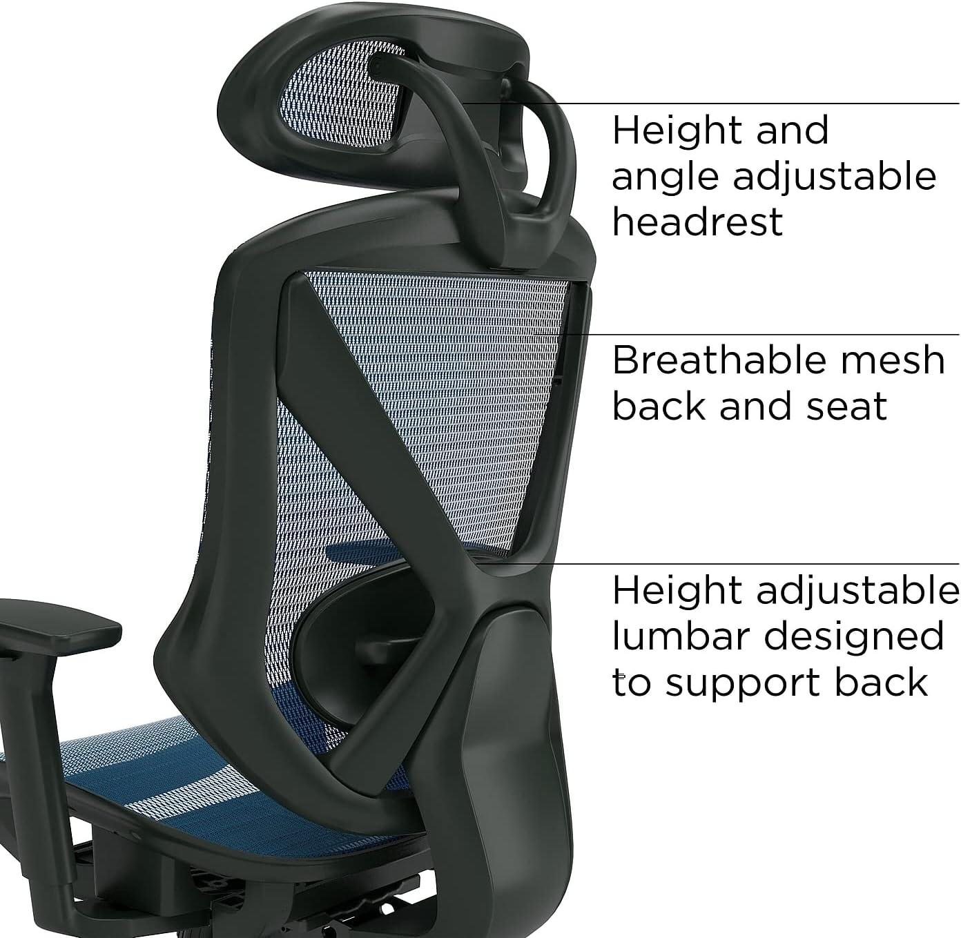 Union & Scale FlexFit Dexley Mesh Task Chair Blue (UN59375)