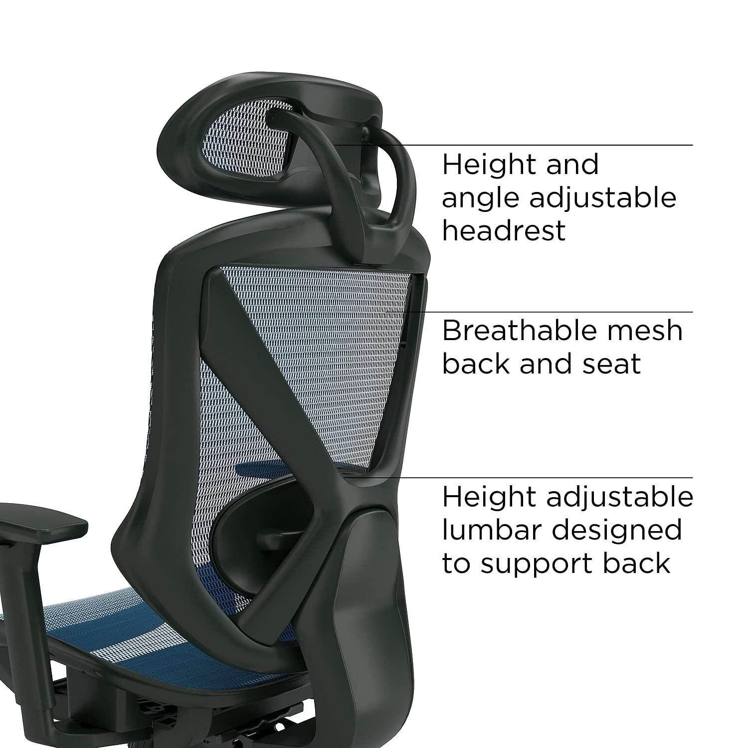 Union & Scale FlexFit Dexley Mesh Task Chair Blue (UN59375)