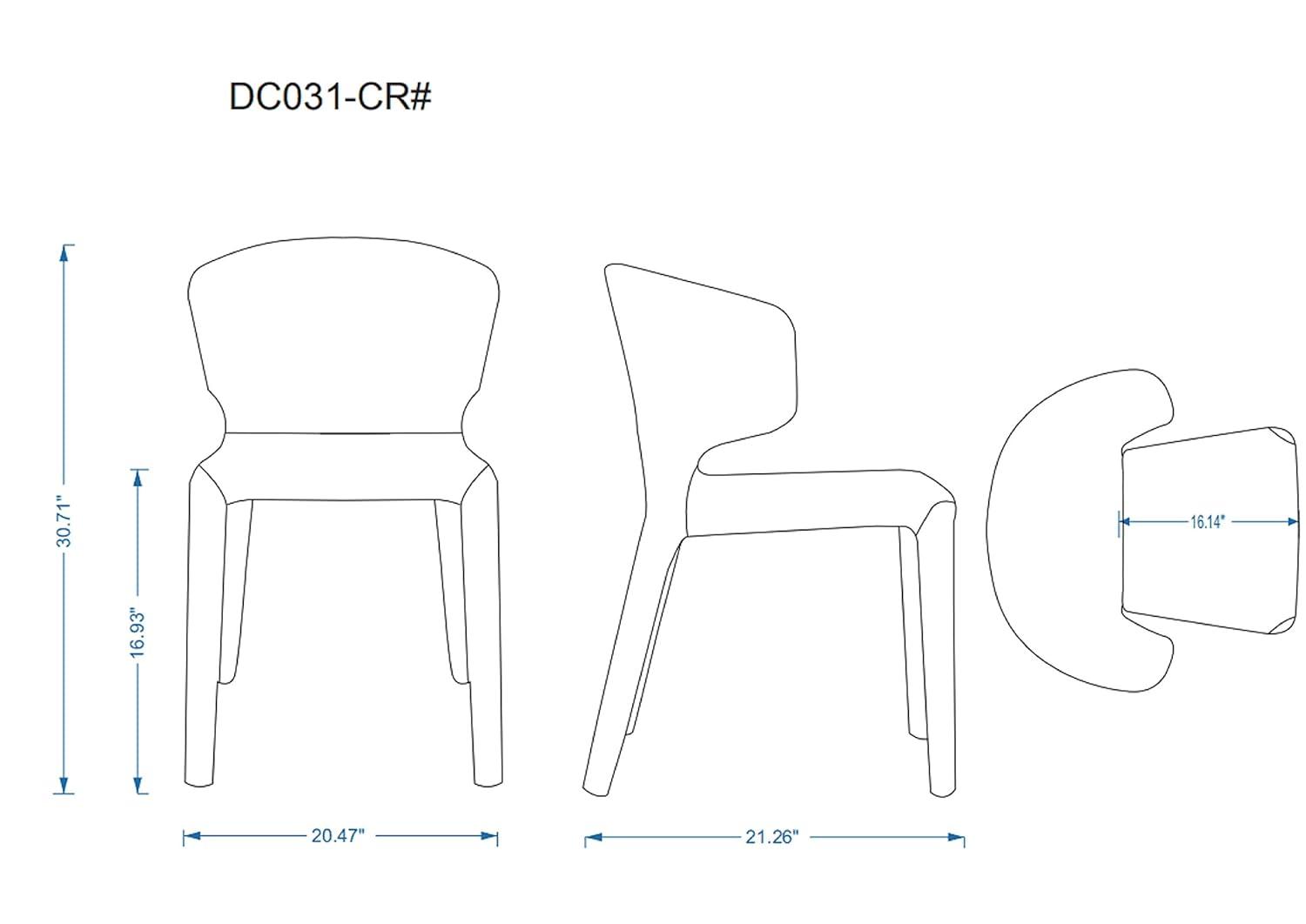 Set of 2 Conrad Faux Leather Dining Chairs Saddle - Manhattan Comfort: Mid-Century Modern, Metal Frame, Cushioned