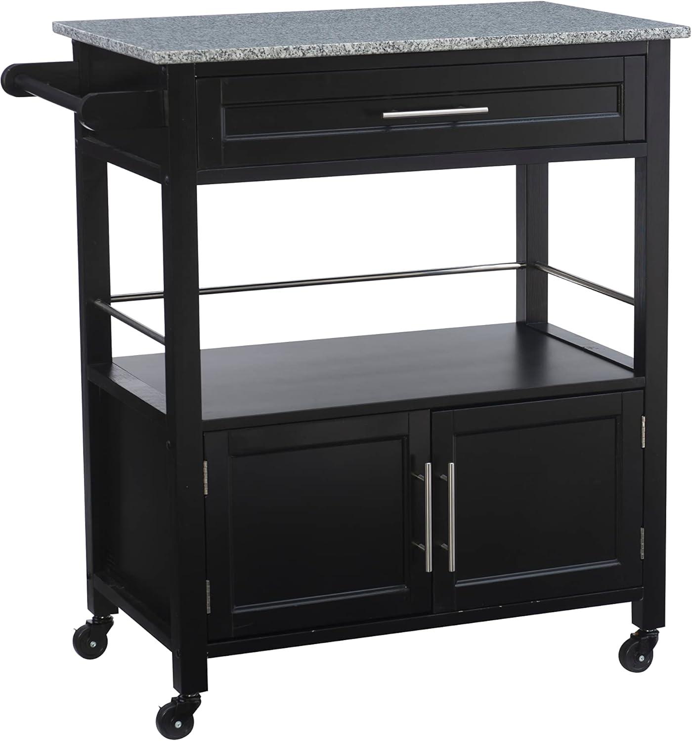 Cameron Kitchen Cart with Granite Top - Linon