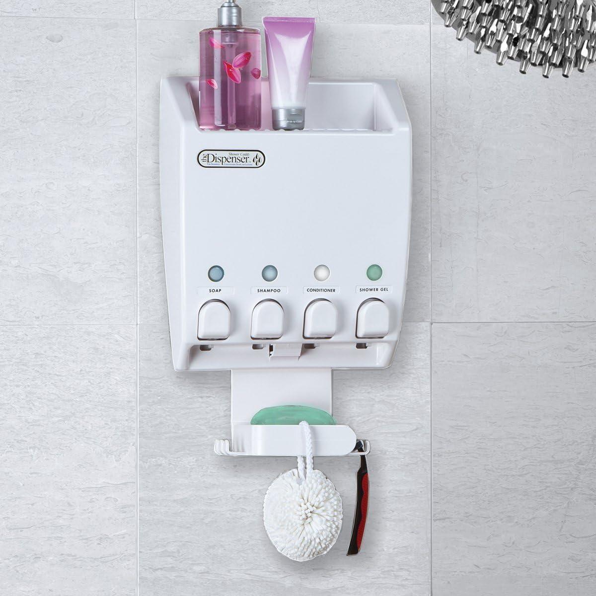 Better Living Products  ULTI-MATE 4 Chamber Shower Dispenser with Shower Caddy White