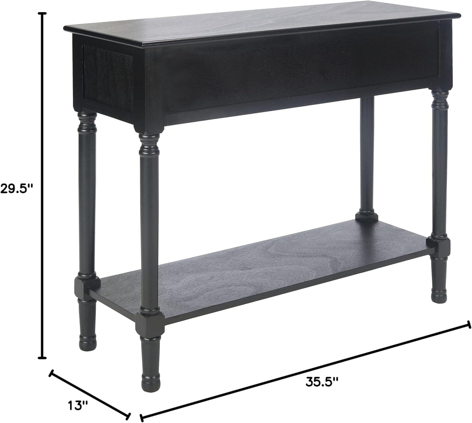 SAFAVIEH Haines Modern 2 Drawer Console Table, Black