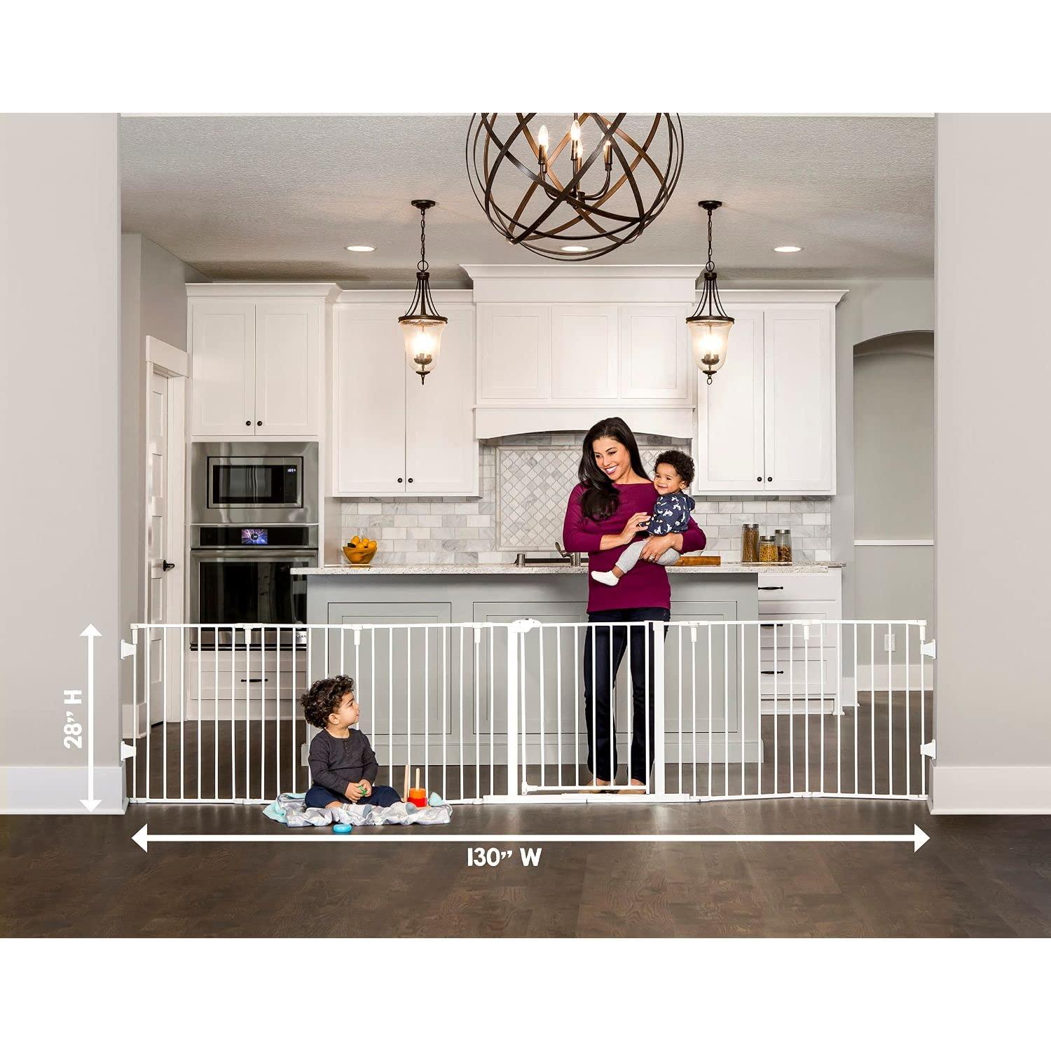 Regalo 130-Inch White Metal Baby Gate and Play Yard