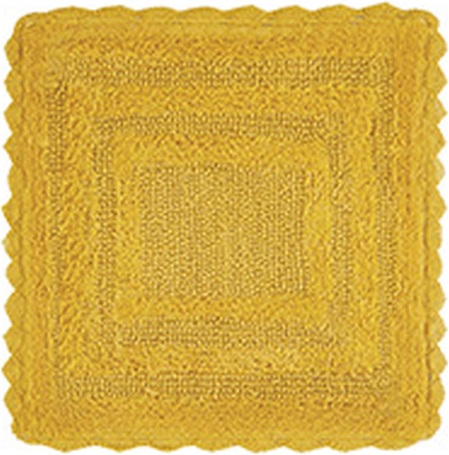 Better Trends Lilly Crochet 100% Cotton Tufted Reversible Bath Rug 20" x 60" Runner - Yellow