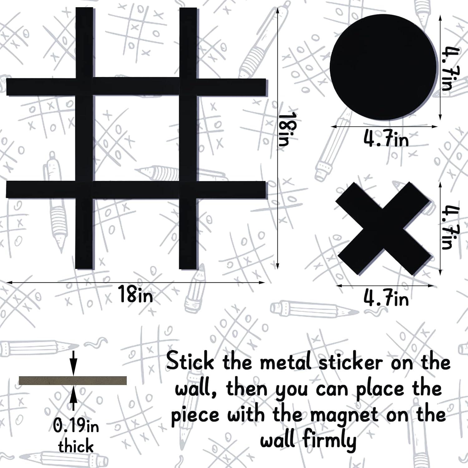 Wood Magnetic Tic Tac Toe Wall-Mount Game Fun Tic