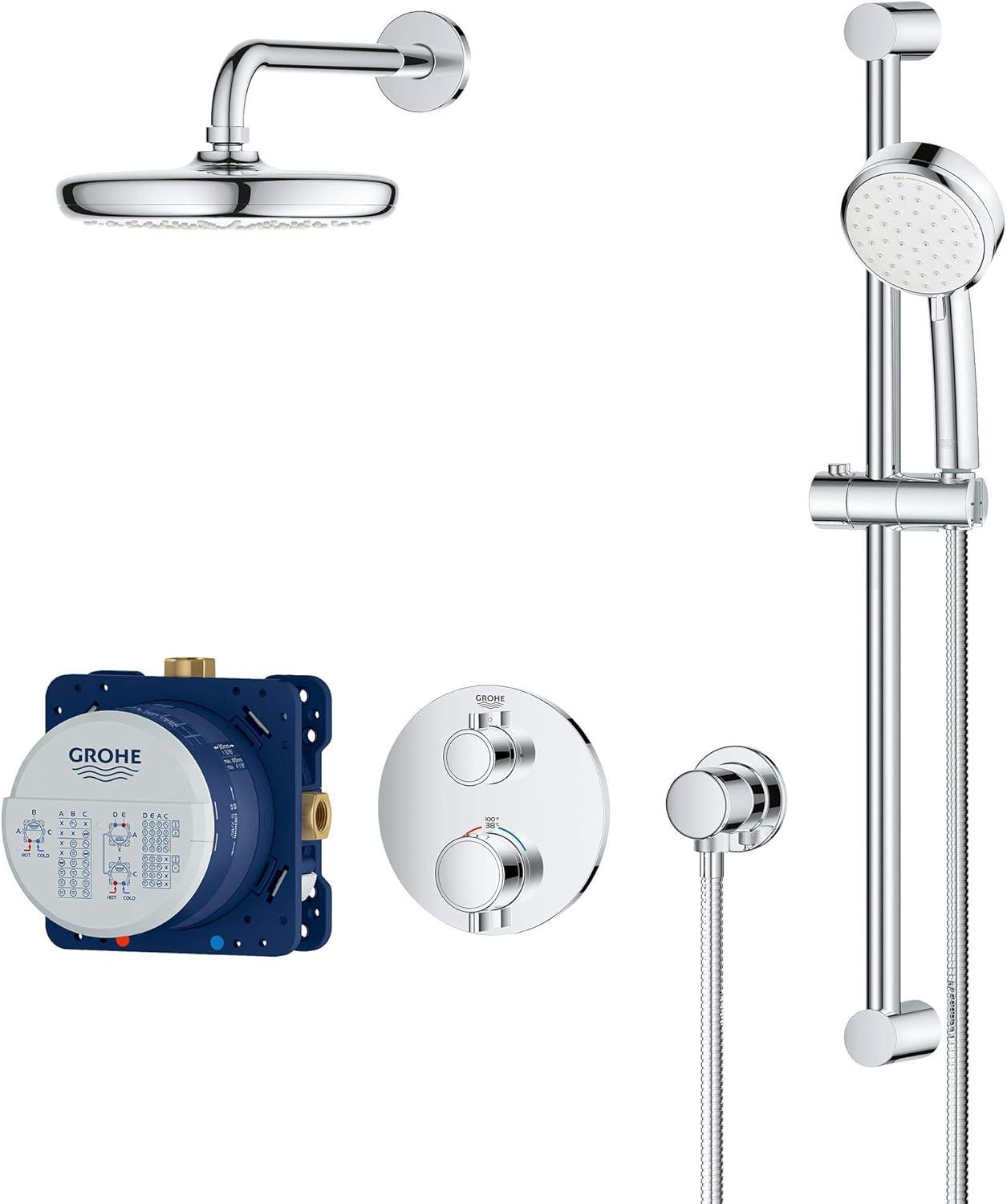 Grohtherm® Thermostatic Complete Shower System with Rough-in Valve