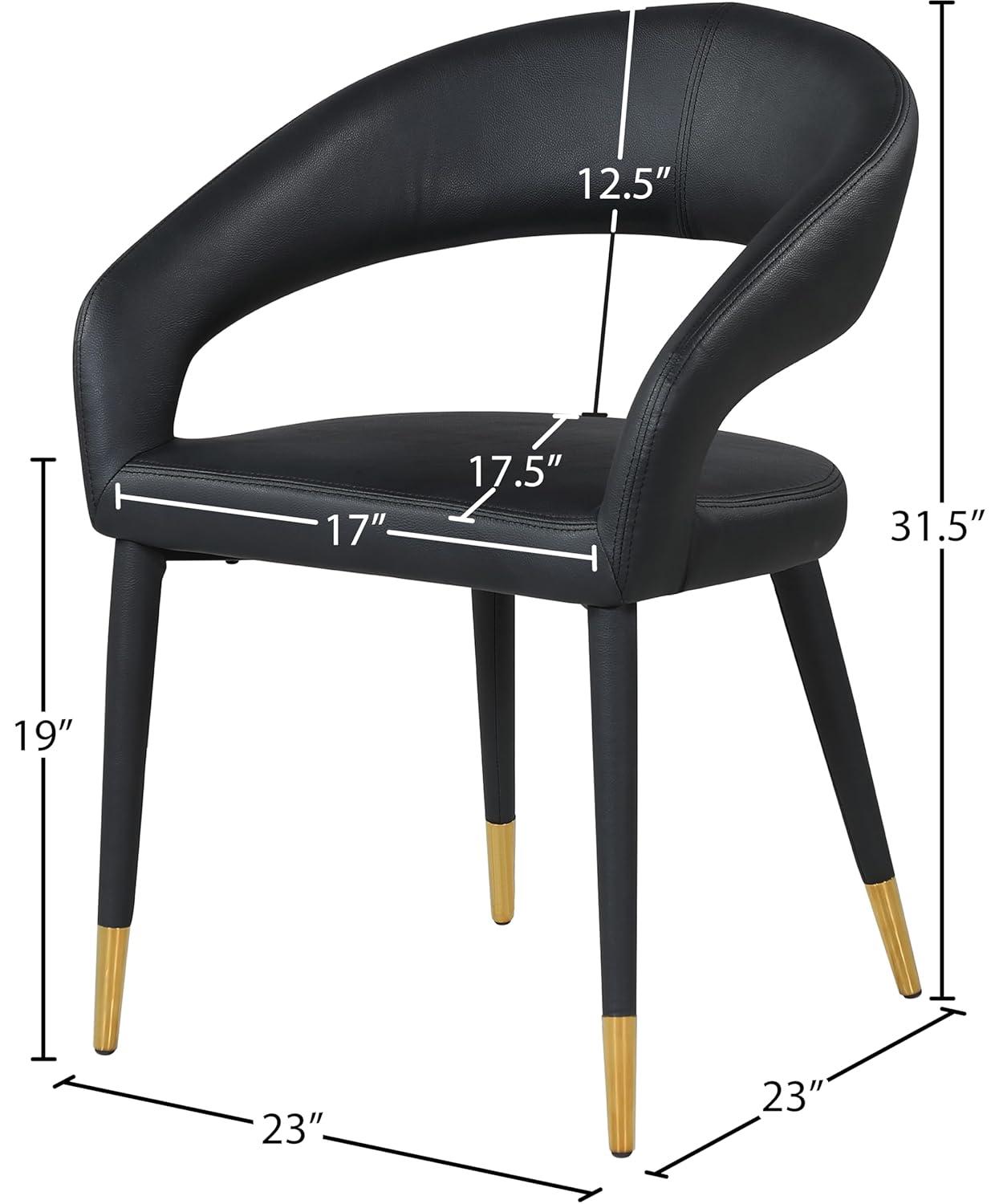 Meridian Furniture,Destiny Black Vegan Leather Dining Chair
