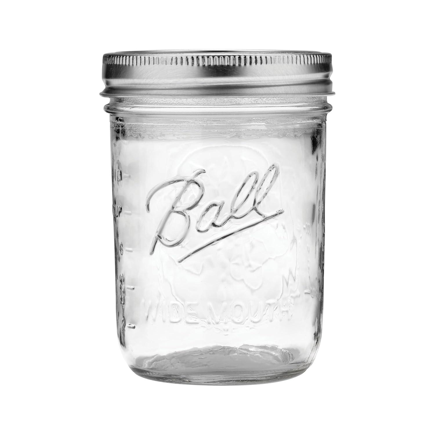 Wide Mouth Mason Jars 16 oz - (2 Pack)