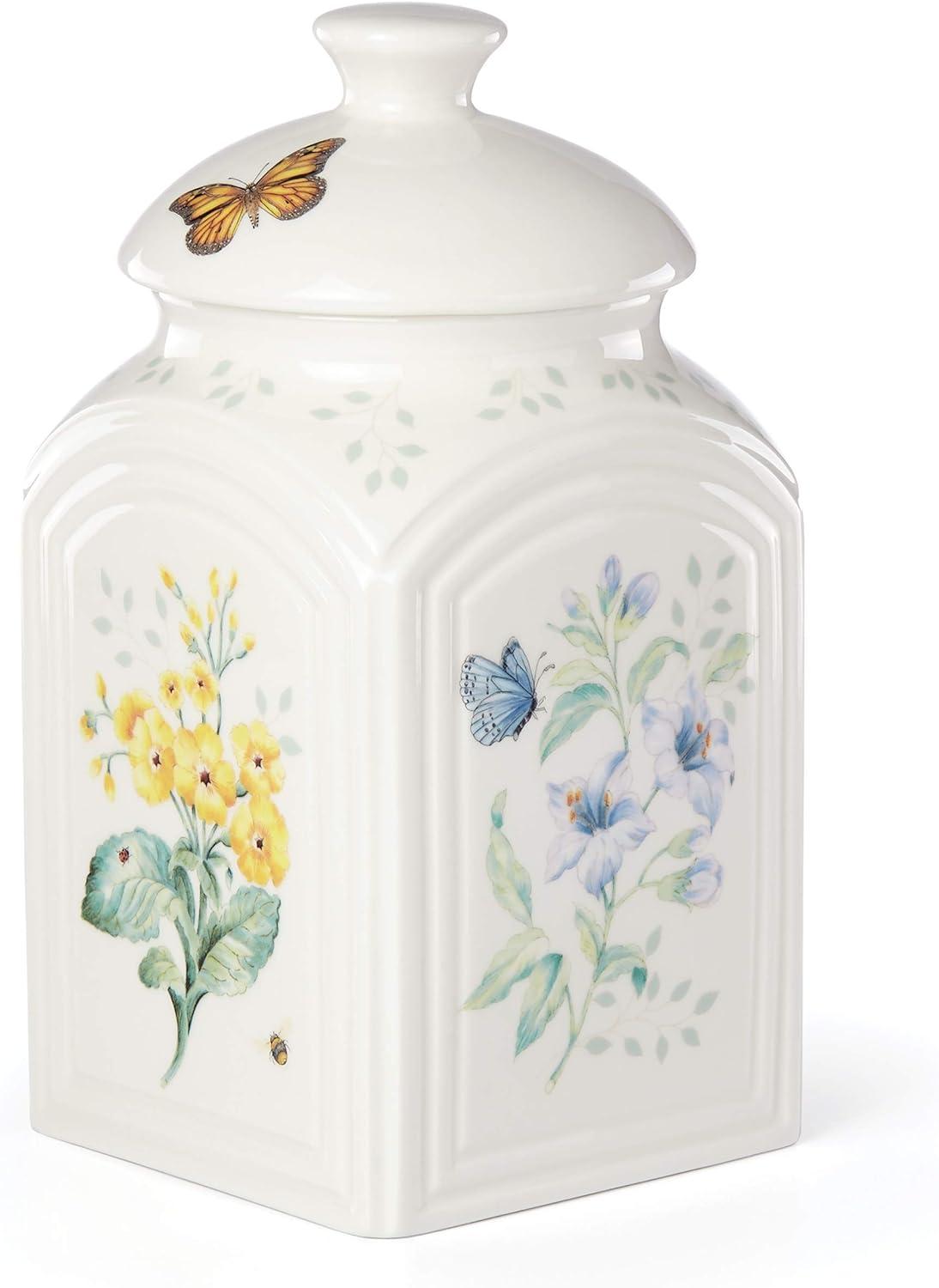 Butterfly Meadow White Ceramic Kitchen Canister Set