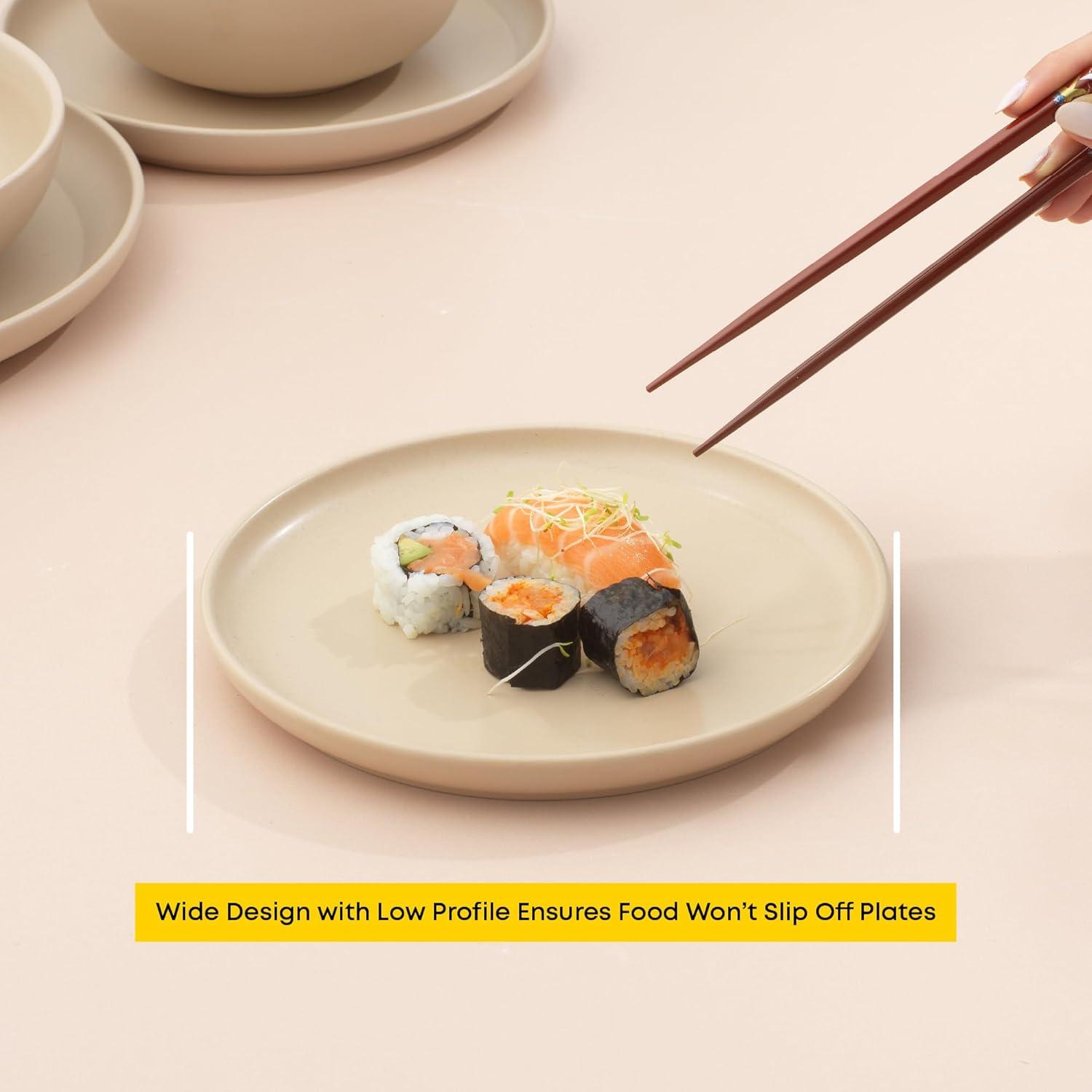 JoyJolt JoyJolt Mesa 6pc Stoneware 8" Salad plate set (Set of 6)