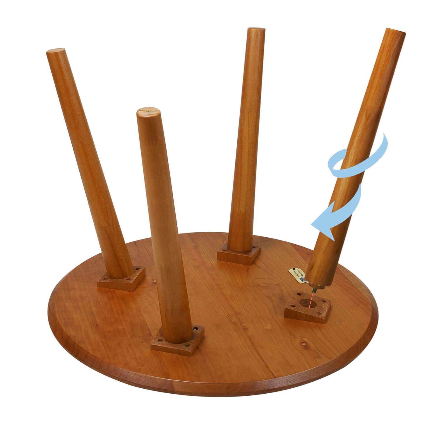 Mesa Natural Cherry Round Coffee Table with Maple Top and Storage