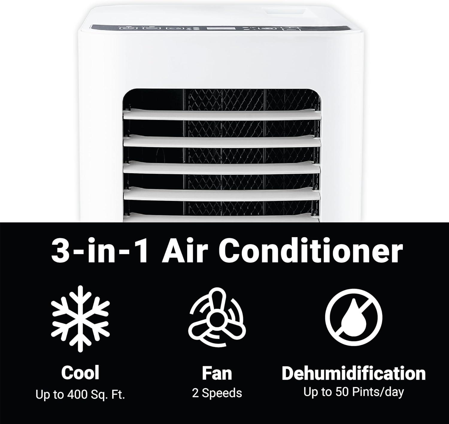 Aeric 5,500 BTU SACC (9,000 BTU ASHRAE) Portable Air Conditioner with Dehumidifier,400 Sq. Ft.