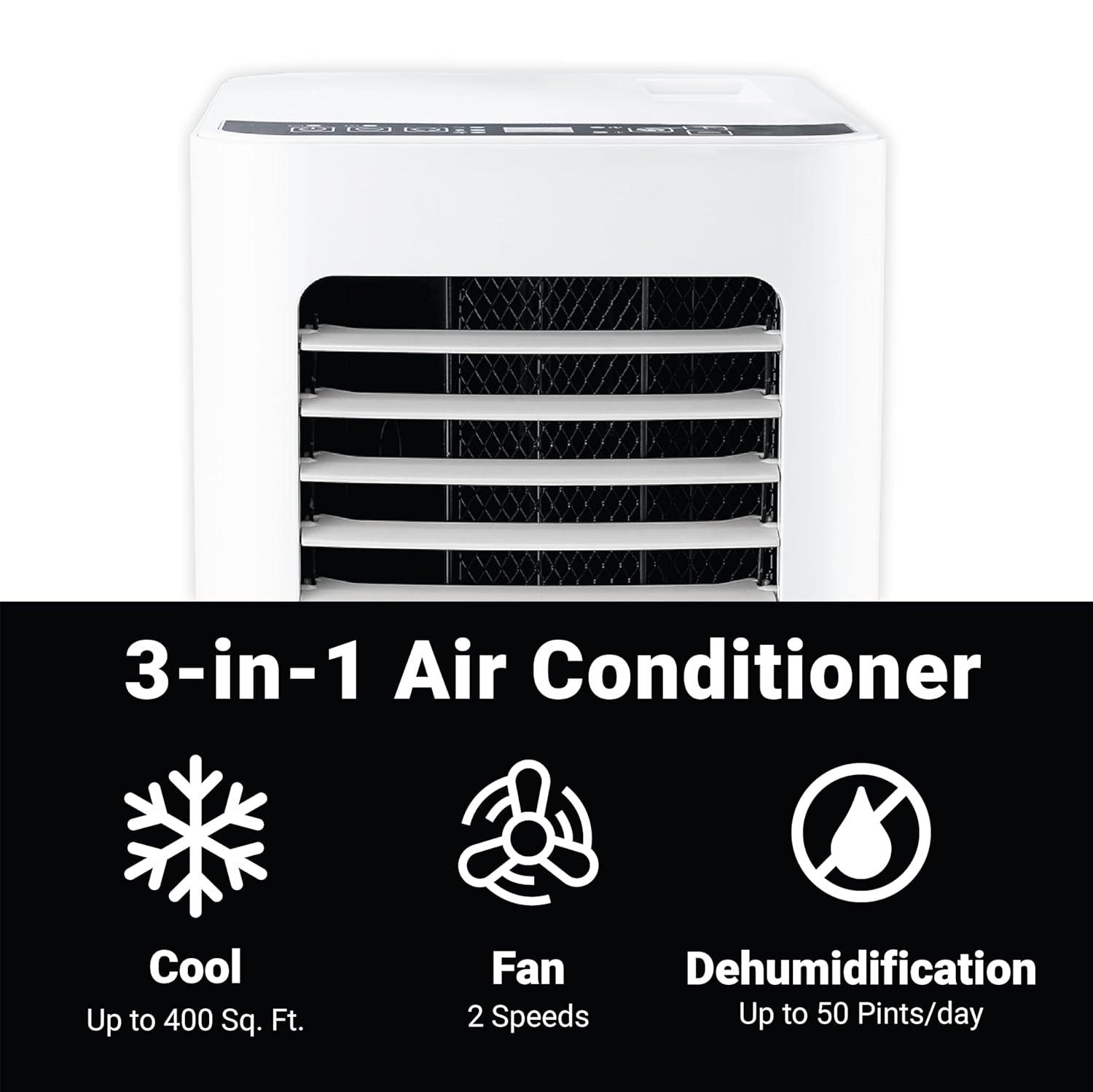 Aeric 5,500 BTU SACC (9,000 BTU ASHRAE) Portable Air Conditioner with Dehumidifier,400 Sq. Ft.
