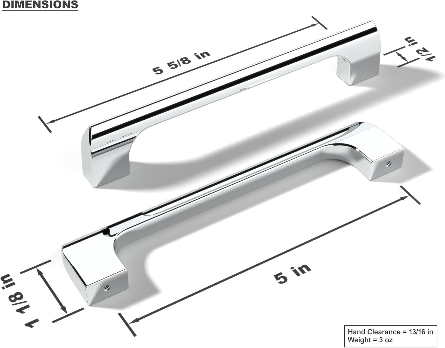 Hickory Hardware H076702-CH-10B 128 mm CC Forge Cabinet Pull, Polished Chrome - Pack of 10
