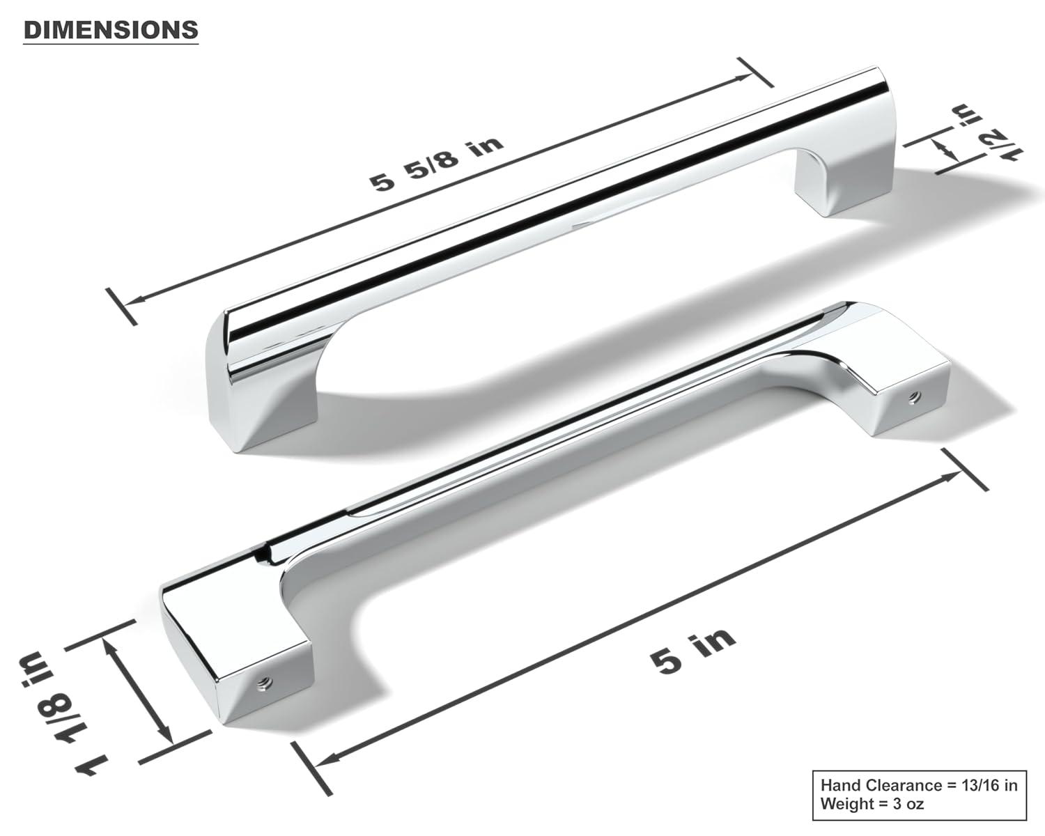 Hickory Hardware H076702-CH-10B 128 mm CC Forge Cabinet Pull, Polished Chrome - Pack of 10