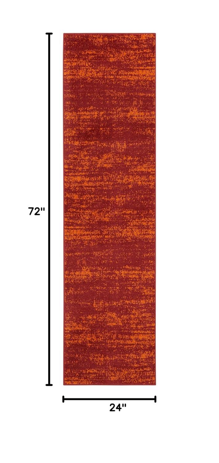 Nourison Essentials 2' x 6' Red Modern Indoor/Outdoor Rug