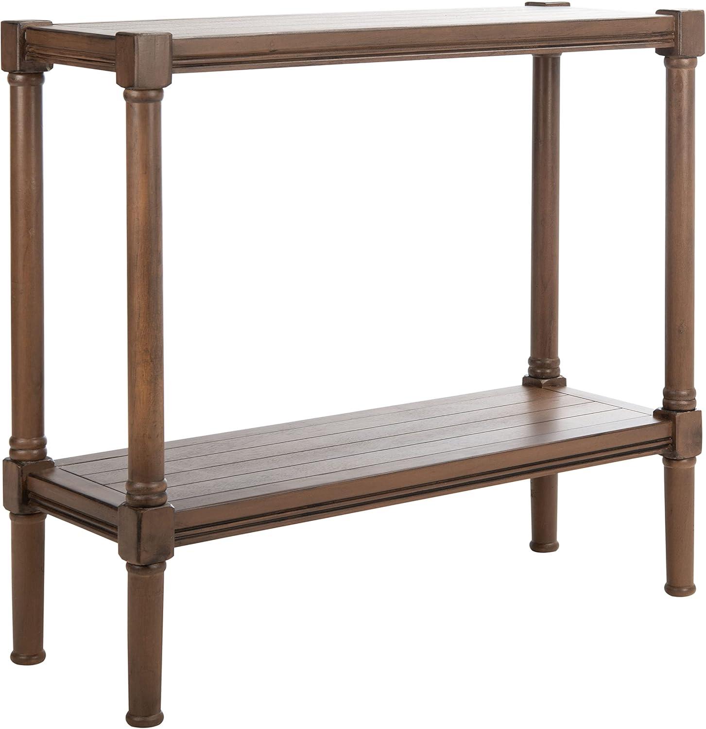 SAFAVIEH Rafiki Amish Brown Wood Console Table with Shelf (31.5 in. W x 11.8 in. D x 29.5 in. H)