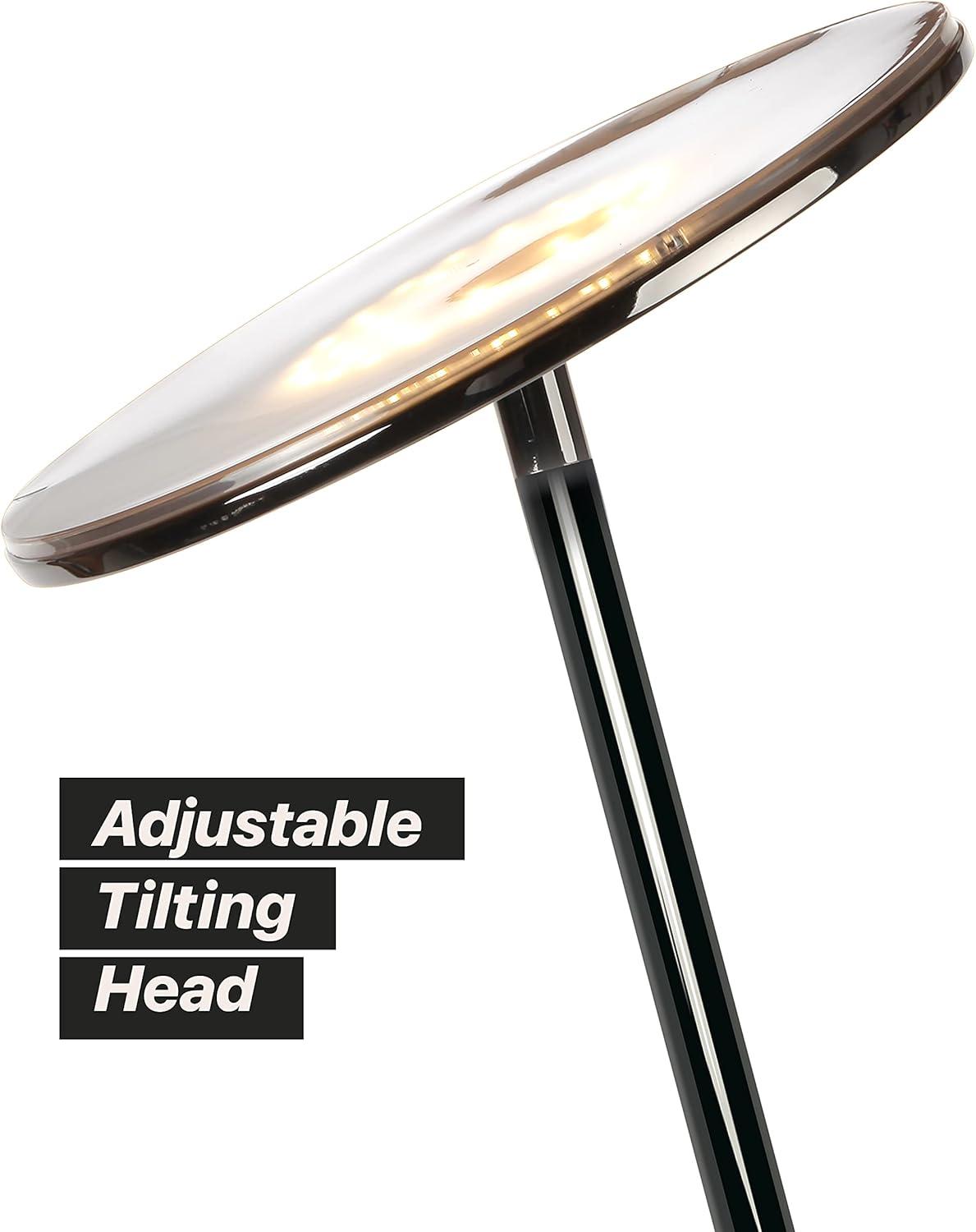 Industrial 1-Light Dimmable LED Floor Lamp with Adjustable Head