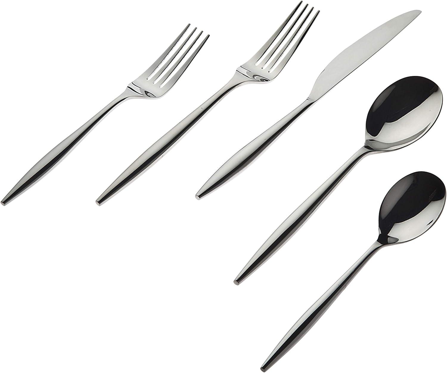 Milano Mirror Finish 20-Piece Stainless Steel Flatware Set