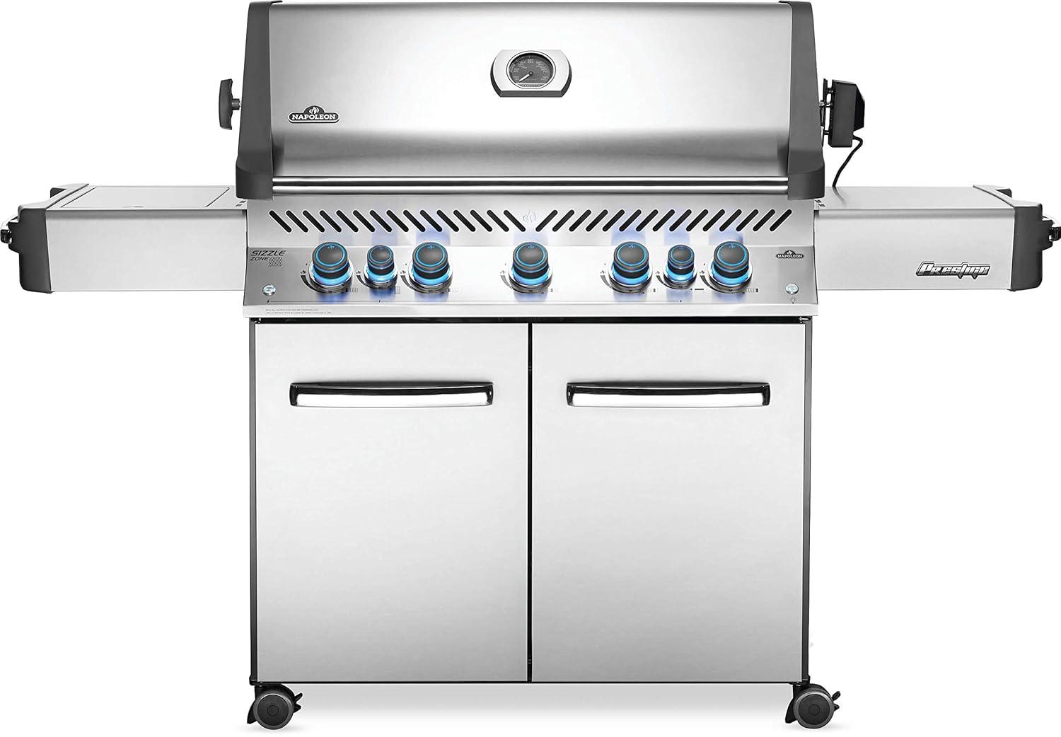 Napoleon Prestige 665 Propane Gas Grill with Infrared Side and Rear Burners, Stainless Steel