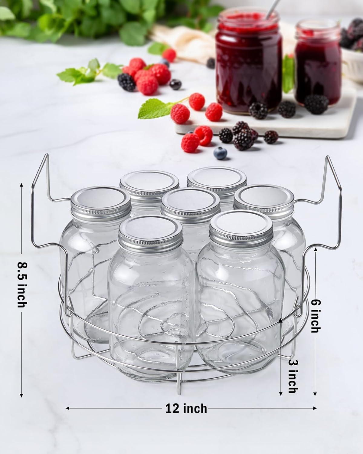 Cook N Home Cook N Home 12-inch Canning Rack, 2 Pack, Stainless Steel Steamer Canning Jar Rack, Kit For Regular Wide Mouth Mason Jars Ball Jars Holds 8 Pint Or 7 Quart Jars