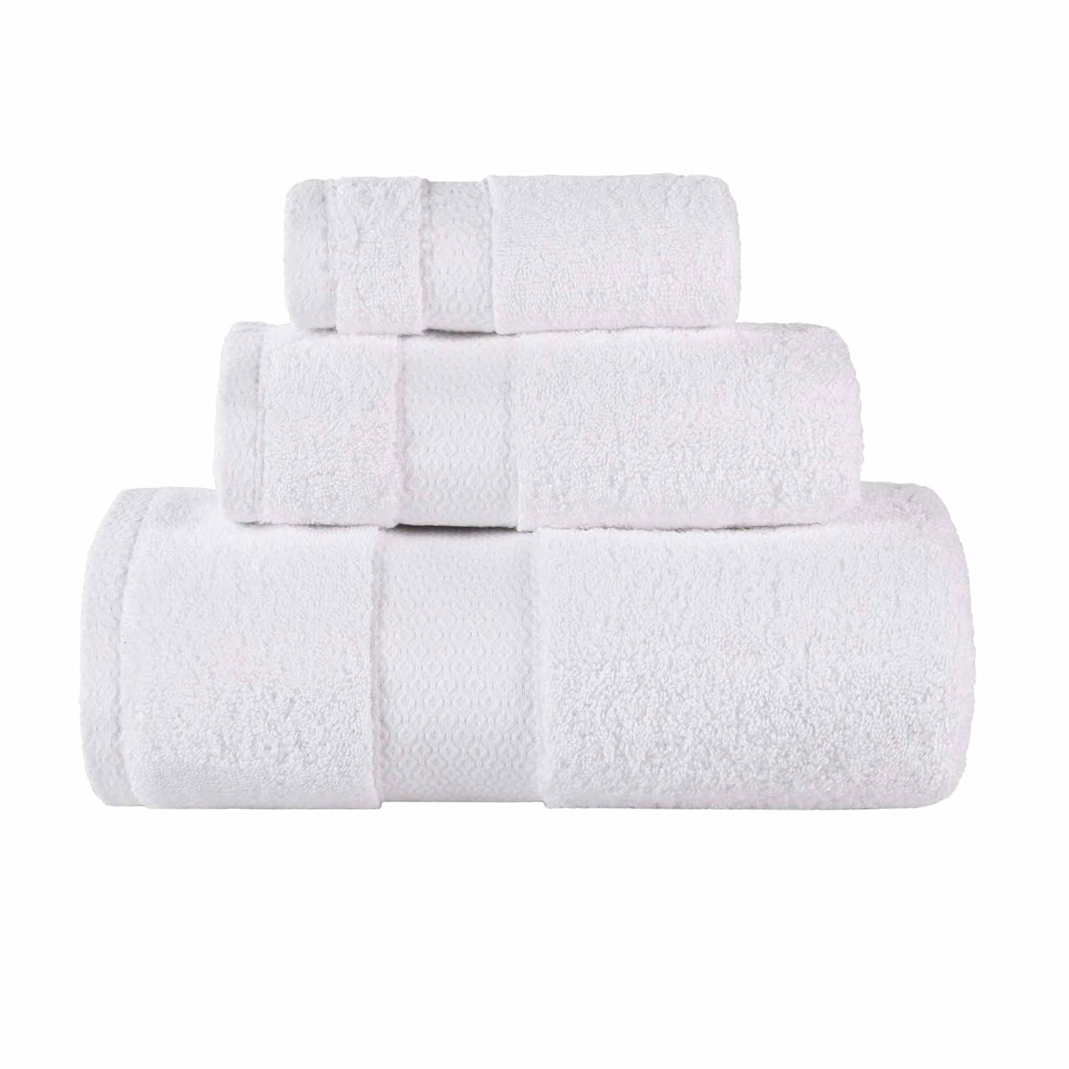 Superior Niles Egypt Produced Giza Cotton 3 Piece Towel Set, White