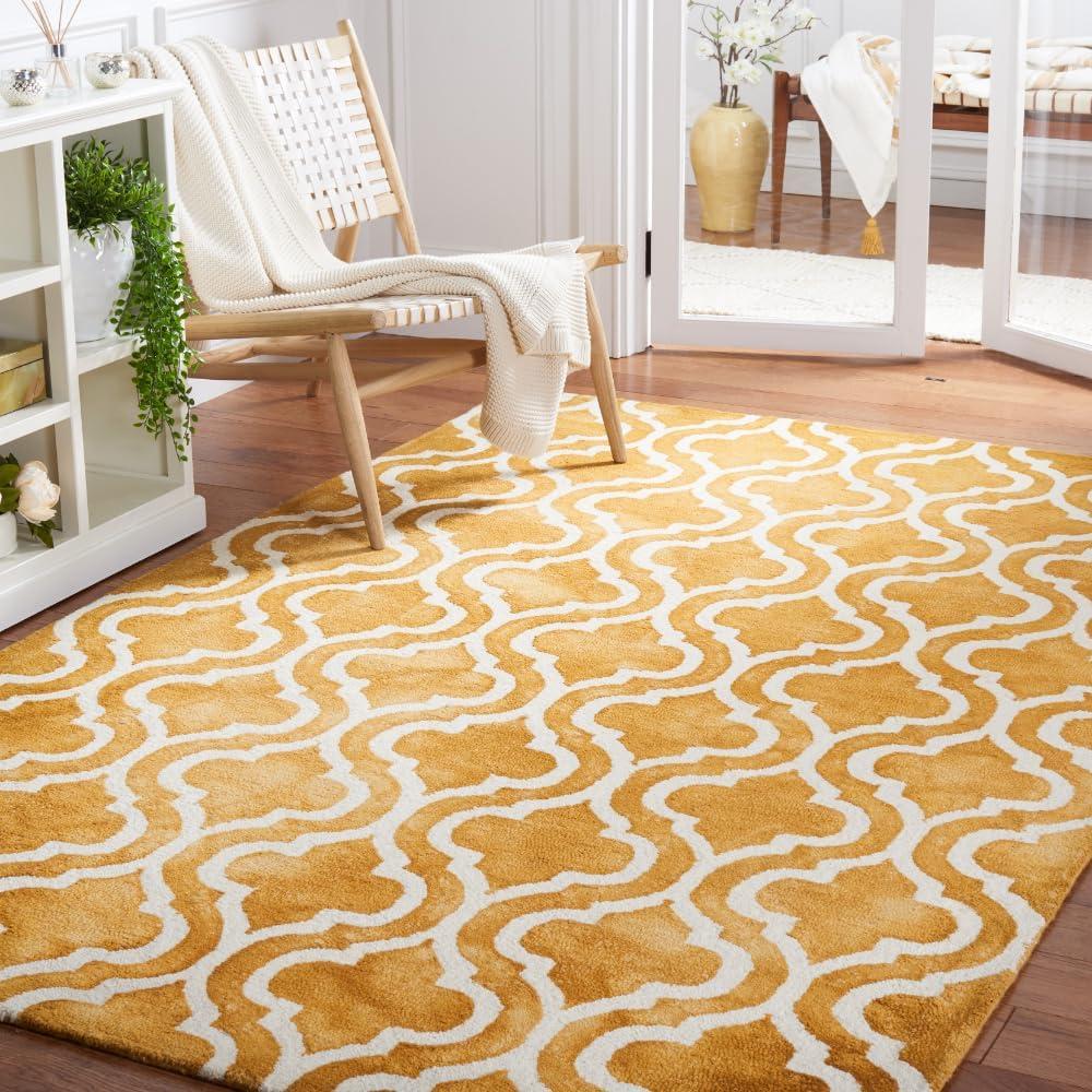 Dip Dye DDY537 Hand Tufted Indoor Area Rug - Gold/Ivory - 5'x8' - Safavieh