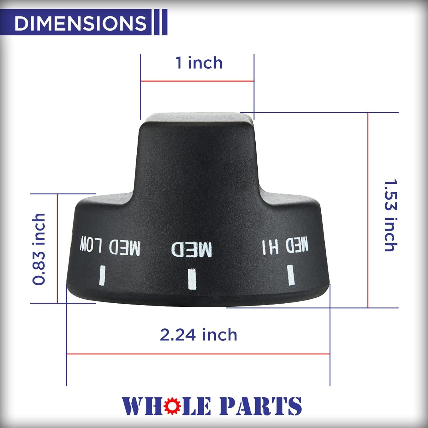 Whole Parts Replacement Knob (Black) Part # PA010122 - Replacement & Compatible with Some Viking VGRC, IC, RT Grill
