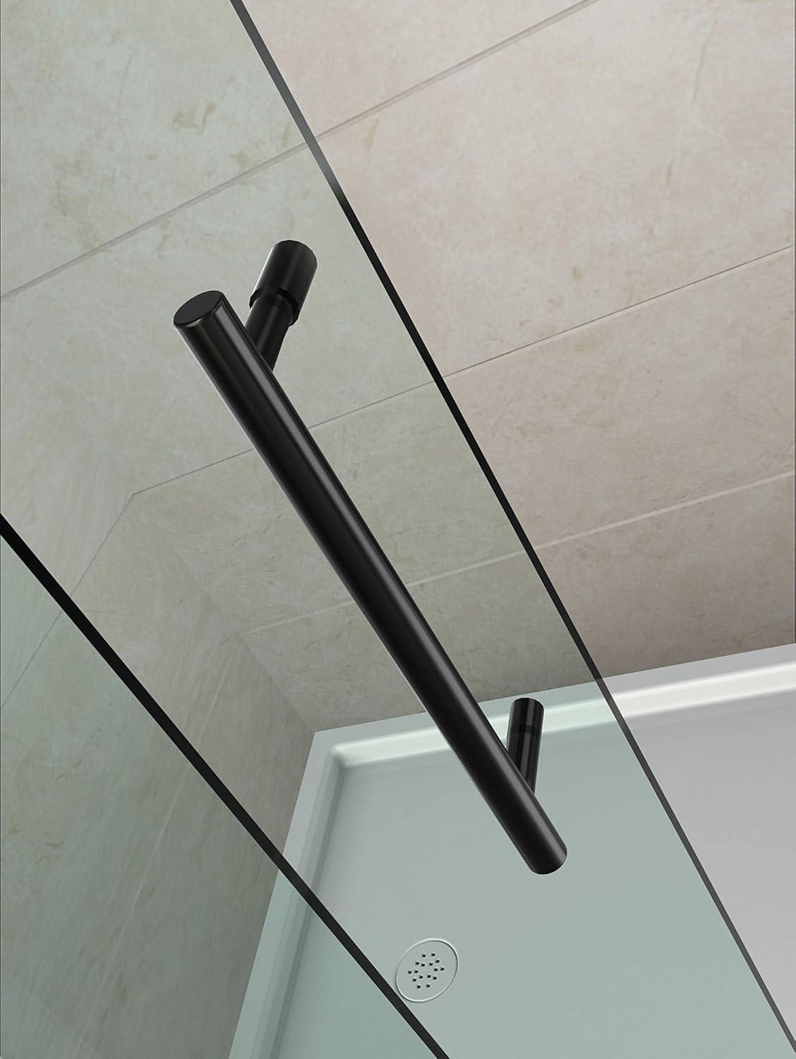 Avalux Frameless Clear Tempered Glass Shower Enclosure with Stainless Steel Hardware