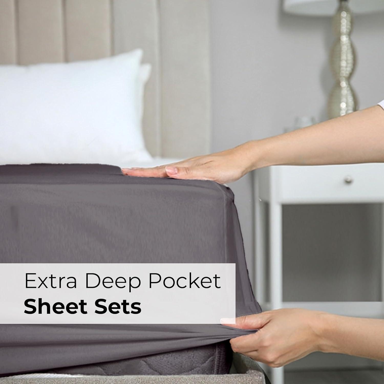 6 Piece Extra Deep Pocket Microfiber Sheet Set - CGK Linens