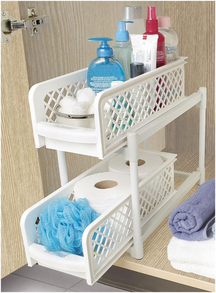 The Lakeside Collection 6" Plastic Sliding Basket Drawer for Bathroom and Kitchen Cabinets