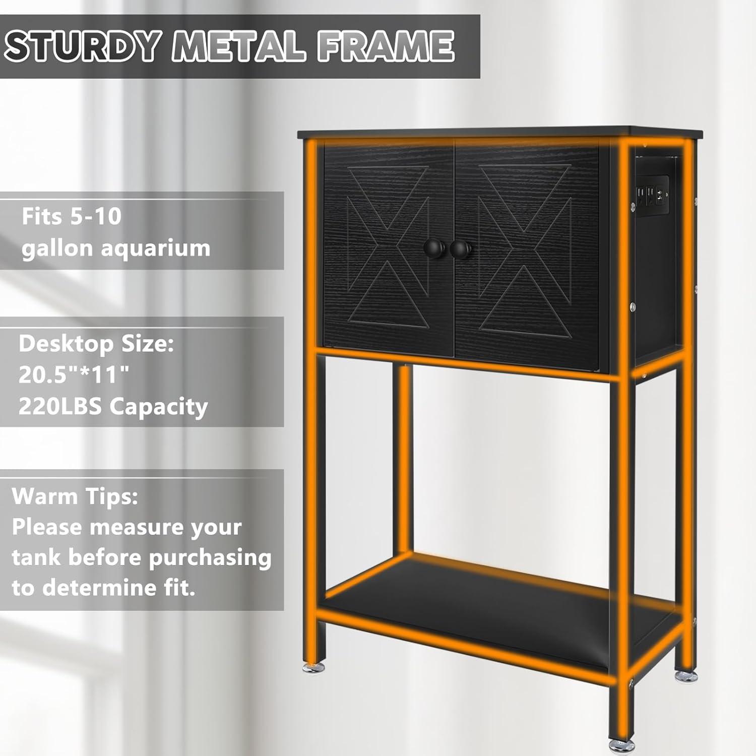 Tucker Murphy Pet™ Fish Tank Stand - 55-75 Gallon Wooden Aquarium Stand With Storage Cabinet For Fish Tank Accessories - 770 LBS Capacity, 51"X19.6"X35"H