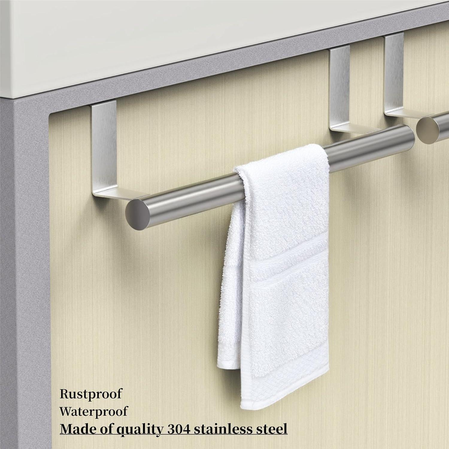Suploo AUMJJE19 2 Pack Stainless Steel Over Door Towel Rack Bar Holders