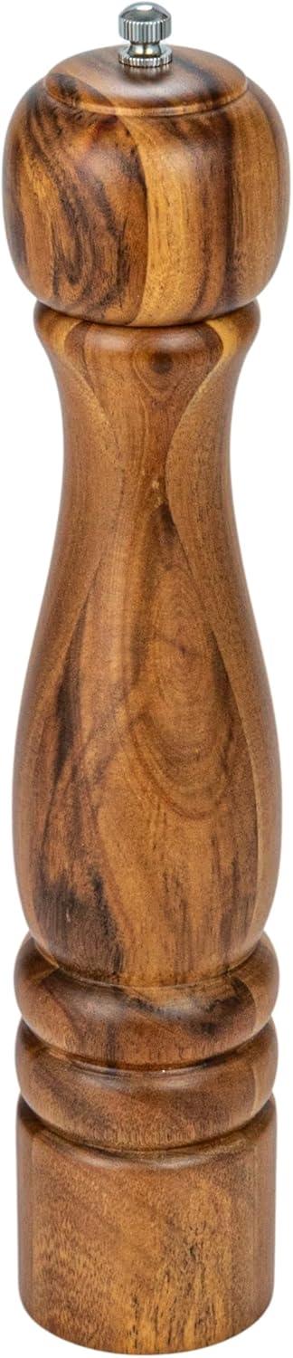 Natural Acacia Wood Salt and Pepper Mill with Metal Grinder