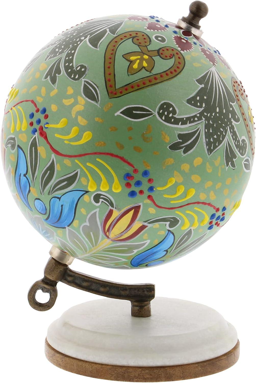 Decmode Modern 7 Inch Resin And Wood Decorative Lattice Globe, Multicolor