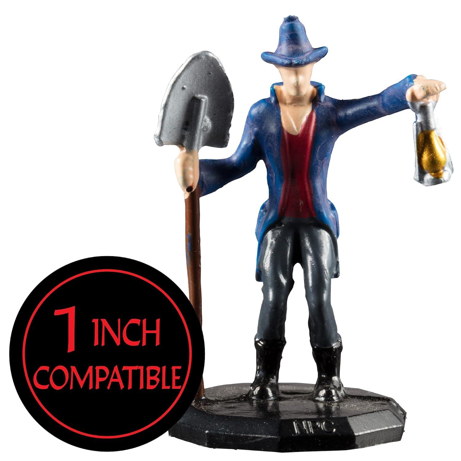 Monster Protectors Townsfolk Mini Fantasy Figures - Tradesmen - 8pc Hand-Painted Non Player Character Miniatures - 1" Hex-Sized Use w Tabletop Games