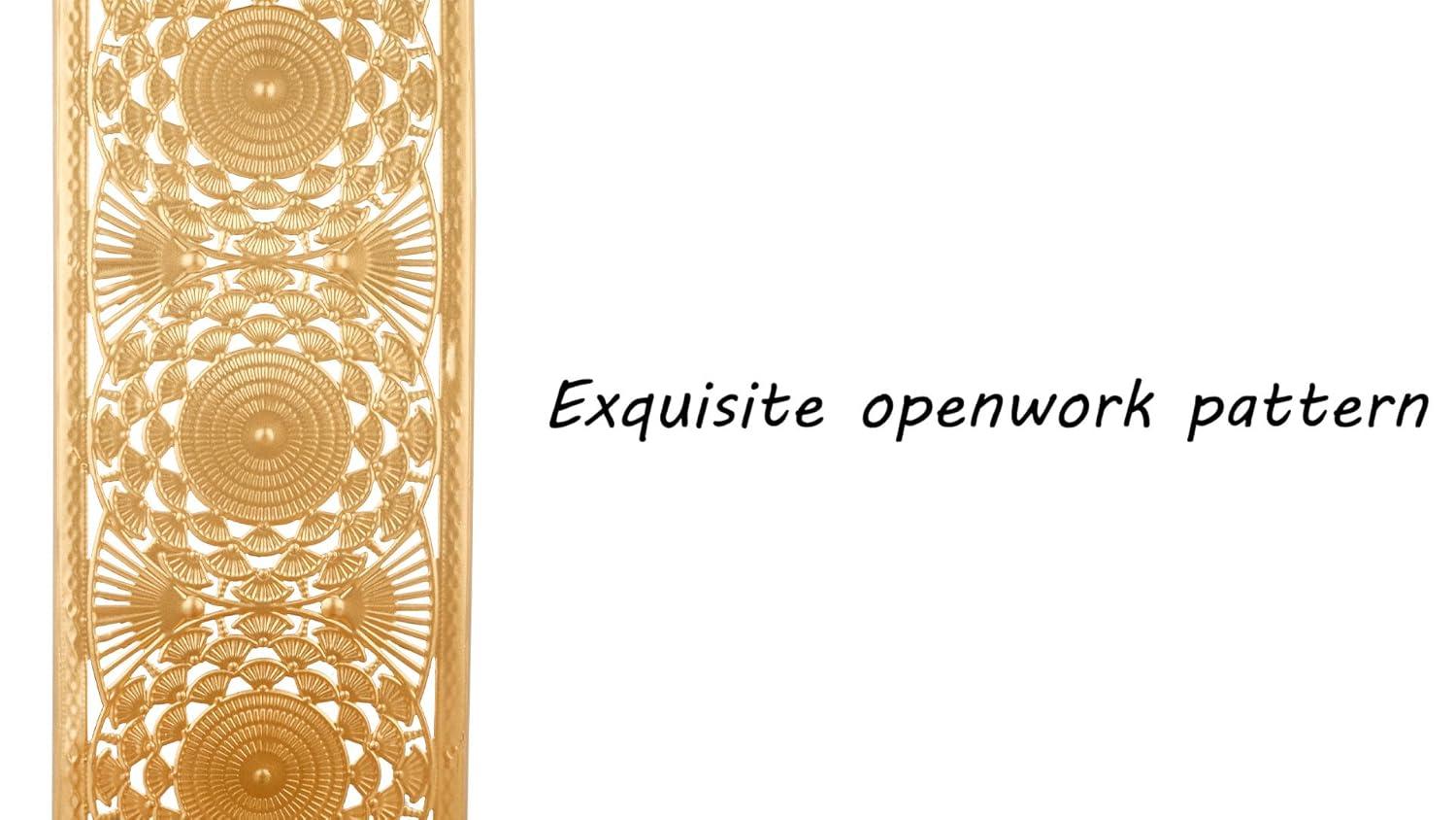 Wall Candle Sconce Set of 2,Gold Metal Wall Mount Candle Holder，Spanish Baroque Hollow Carving Wall-Mounting Sconces for Living Room, Bathroom, Dining Areas,Hallways Decorations