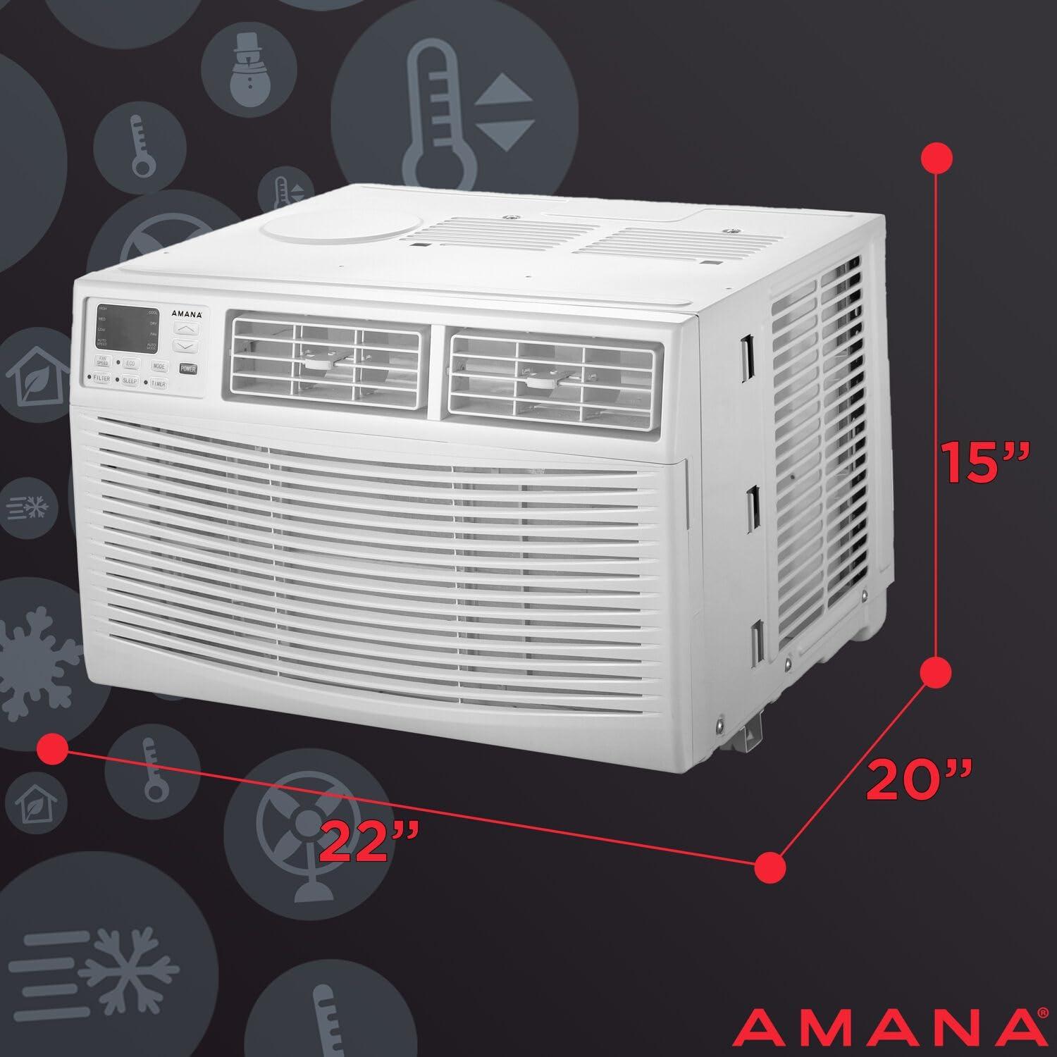 Amana 10,000 BTU Window Air Conditioner, 115V, Cools Rooms up to 450 Sq. Ft., White