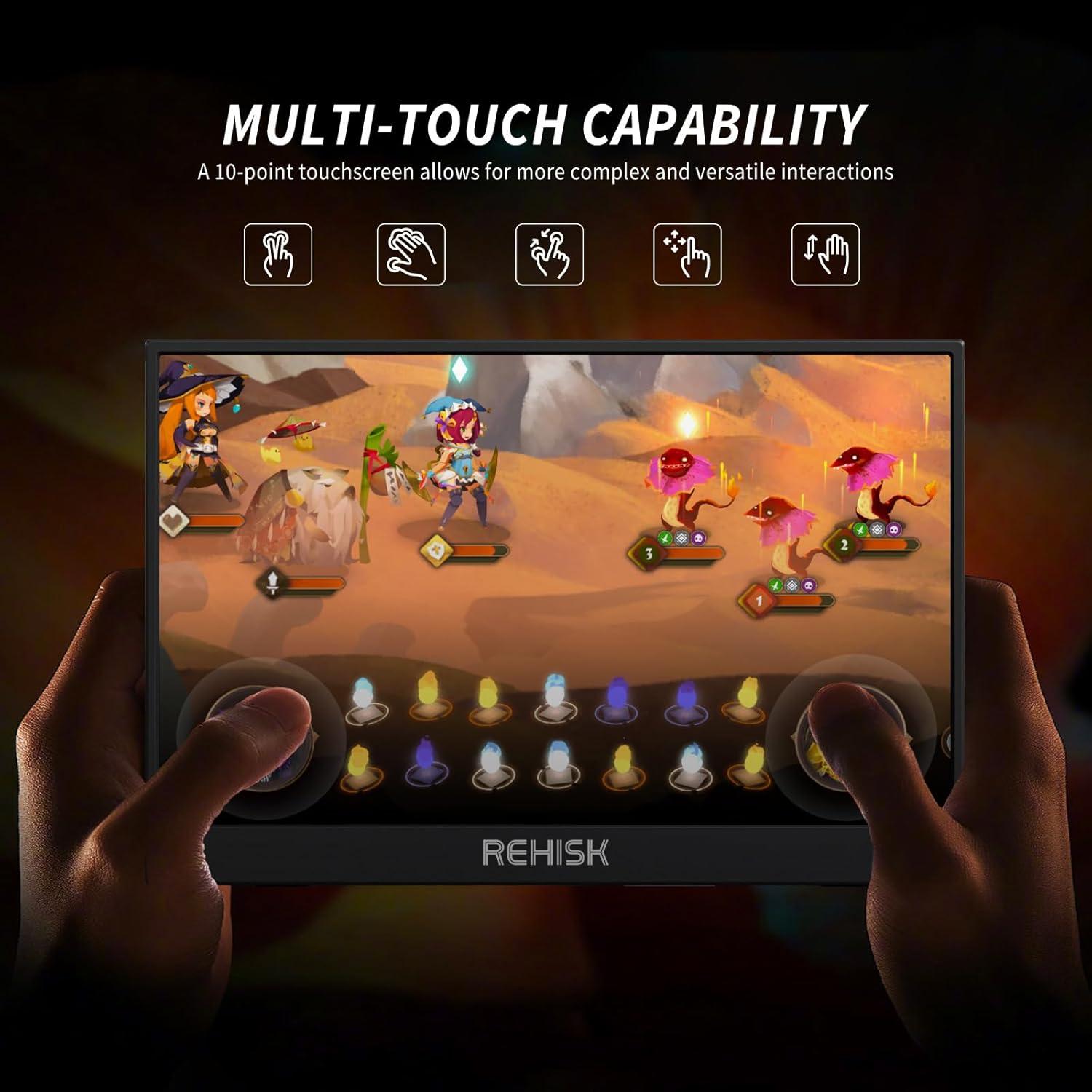 Portable Monitor 15.6" 1080P FHD USB-C HDMI Computer Display with Smart Cover and Dual Speakers, Travel Monitor for Laptop Mac PC Phone PS4/5 Xbox Switch