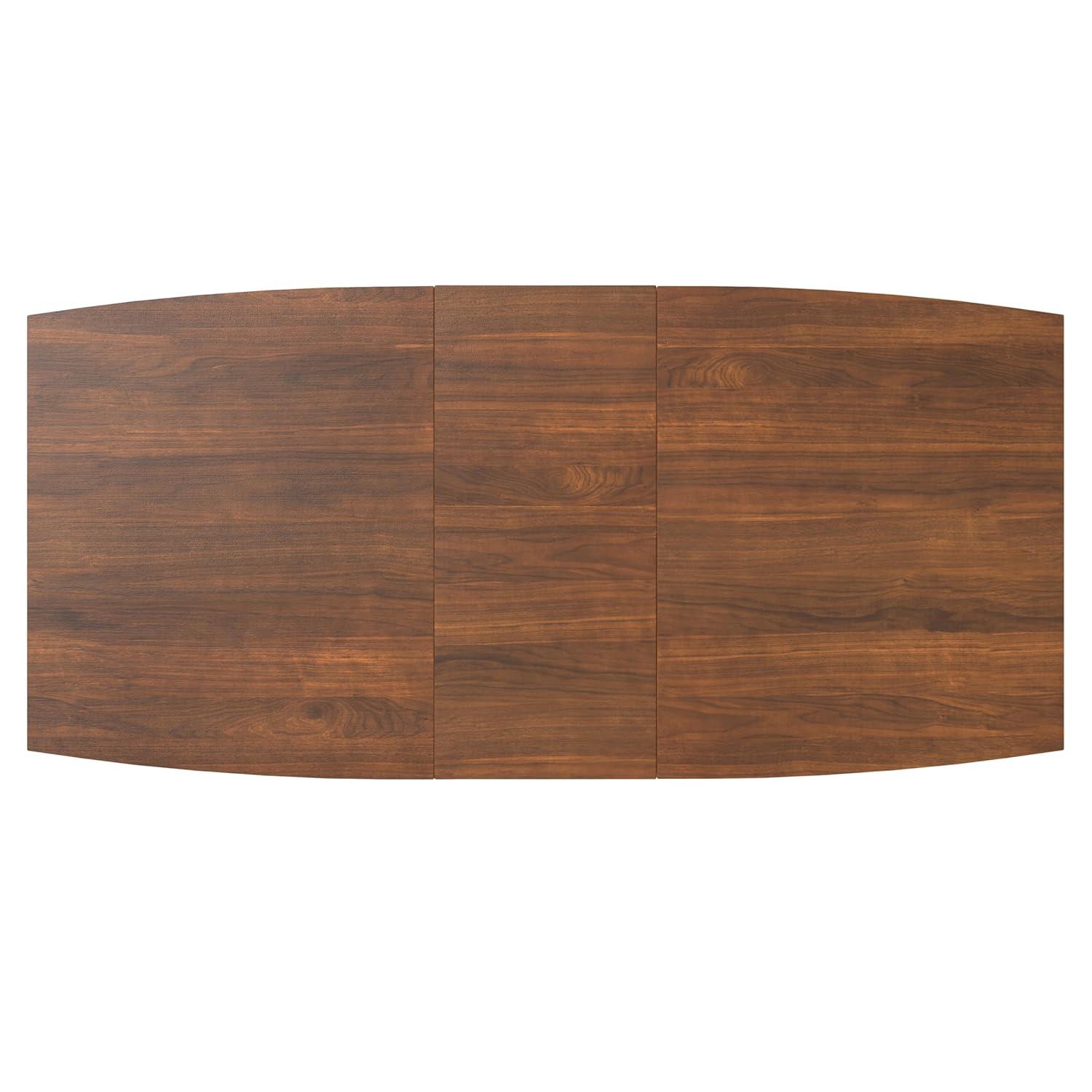 Draper 66-84"W Walnut Extendable Dining Table, Mid-Century Modern Style